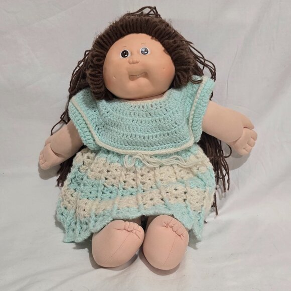 Vtg Cabbage Patch Kids 1978,1982 Xavier Roberts Long Brown Hair Sgl Tooth - Picture 1 of 5